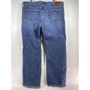 Eddie Bauer Jeans Blue Relaxed Fit Straight Flannel Lined Dark Denim Men's 42x30
